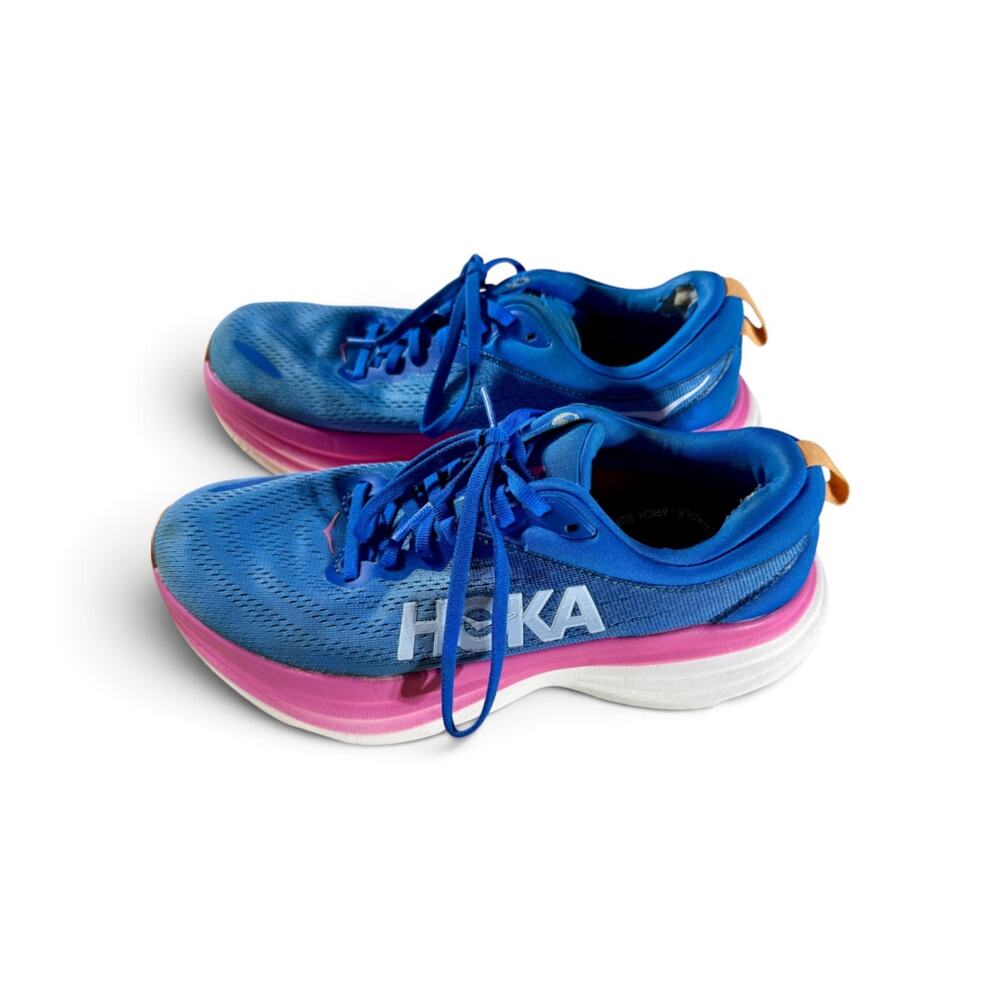 HOKA Bondi 8 Women’s Size 8 Coastal Sky Blue Pink Running Shoes 1127952